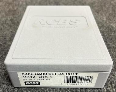 RCBS 3-Die Carbide Set for .45 Colt, Part #19112, Includes Original Case