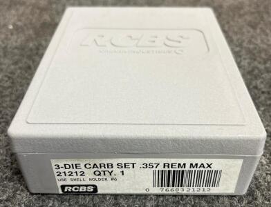 RCBS 3-Die Carbide Set for .357 Remington Maximum, Model 21212 with Case