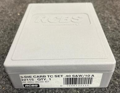 RCBS 3-Die Carbide Taper Crimp Set for .40 S&W/10mm Auto, Model 22115