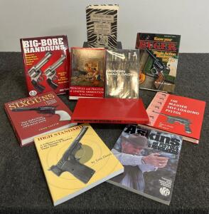 Firearms Reference Book Collection: Handguns, Reloading, Collectibles, 10-Book Lot, Taffin, Herter (FL10)