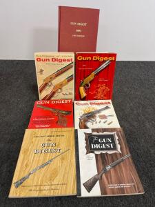 Set of Six Vintage "Gun Digest" Editions: 1944, 1960, 1966, 1967, and More (FL10)