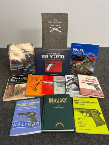 Lot of 13 Firearms Reference Books: Walther, Mauser, Ruger, The Gunner&rsquo;s Bible, Collector Guides