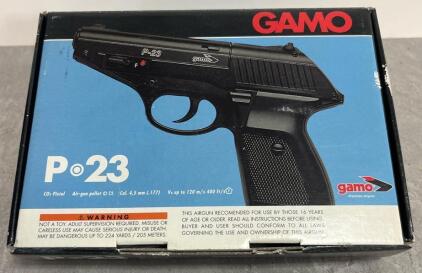 Gamo P-23 CO2 Air Pistol, .177 Caliber, 410 fps, 12-Shot Semi-Auto, Original Box