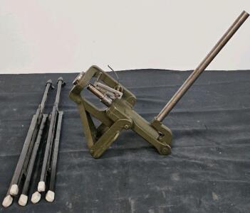 Mechanical Ratchet Jack 5 Ton Capacity with Four Collapsible Tripod Stands, Olive Green, Black (#4)
