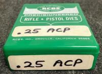 RCBS Precisioneered .25 ACP 3-Die Set for Reloading &ndash; Steel, 7/8"-14 Thread, Green RCBS Box