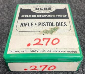 RCBS .270 Caliber 3-Die Set in Original Box, Standard 7/8"-14 Thread, Steel Construction
