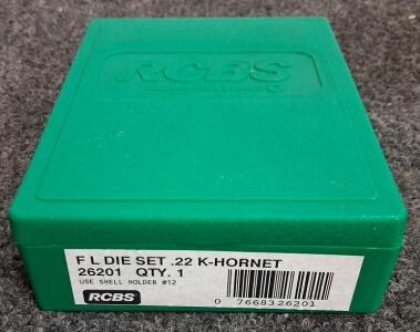 RCBS 26201 Full-Length Die Set for .22 K-Hornet, 2 Dies, Steel Construction