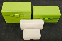 MTM Case-Gard 50 Ammo Storage Boxes with Removable Trays, 50-Round Capacity, Green & White, RCBS Die Storage Box & MTM Case-Gard 50 Round Ammo Boxes with Manuals (#12) - 2