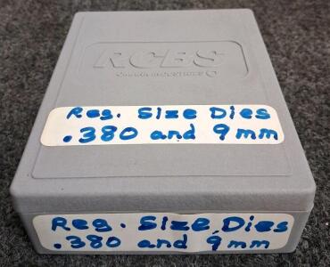 RCBS Regular Size Steel Reloading Die Set for .380 ACP and 9mm Luger with Case