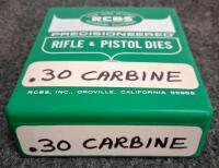 RCBS .30 Carbine 3-Die Set, Steel, includes Shellholder, Boxed, USA, 7/8"-14 Thread