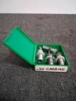RCBS .30 Carbine 3-Die Set, Steel, includes Shellholder, Boxed, USA, 7/8"-14 Thread - 2