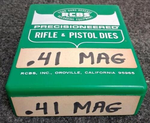 RCBS .41 Magnum 3-Die Reloading Set, Steel, Green Box, Shellholder Included