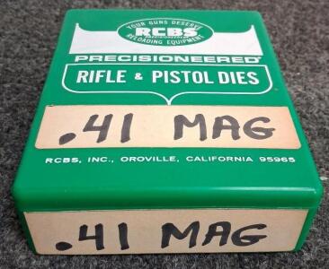RCBS .41 Magnum 3-Die Reloading Set, Steel, Green Box, Shellholder Included