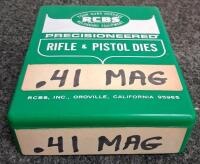 RCBS .41 Magnum 3-Die Reloading Set, Steel, Green Box, Shellholder Included