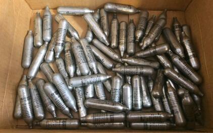 Crosman Powerlet 12-Gram CO2 Cartridges, Approx. 65 Count, Steel Disposable, Airgun Compatible