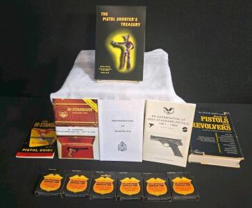 Vintage Westclox CO2 Cartridge Refills & Hi-Standard Pistol Books Lot &mdash; Burglar Alarm Model 83089