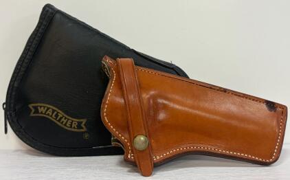 Safariland SST 5 1/2" Leather Belt Holster & Walther Soft Pistol Case, Brown/Green (Location 12)