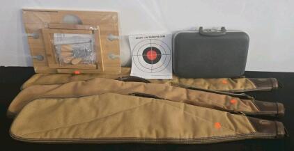 Boyt Harness Co. Soft Shotgun Cases, Hard Pistol Case, Bamboo Cheese Board Set&mdash;Bundle