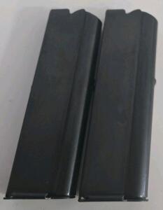 (2) High Standard Model B/HD Military .22LR Pistol Magazines, 10-Round Capacity, Blued Steel