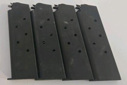 (4) 1911 .45 ACP 7-Round Steel Magazines, Set of 4, Full-Size Government/Commander Compatible