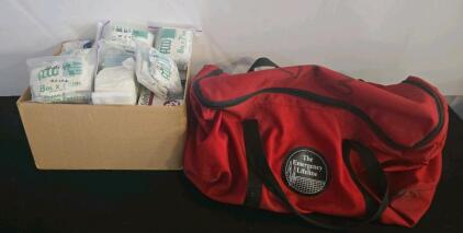 Emergency Lifeline Trauma Medical Kit, 19 Cold Packs, 8 Gauze Rolls, Lamino Padding, Gloves