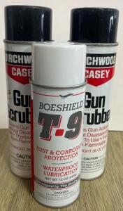 (2) Birchwood Casey Gun Scrubber 26oz & Boeshield T-9 12oz Aerosol Cans Gun Cleaner/Lubricant Set