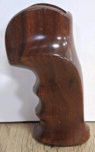 Ergonomic Wooden Pistol Grip with Finger Grooves and Glossy Finish