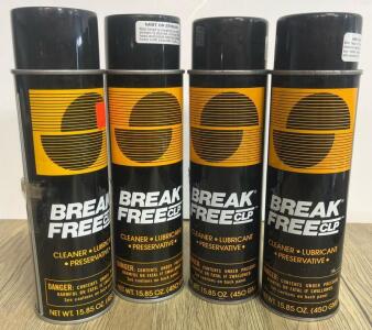 (4) Cans Break-Free CLP Aerosol, 15.85 oz (450g), Cleaner Lubricant Preservative, 4 Cans, CLP Formula