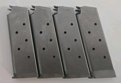 (4) 1911 .45 ACP Steel Magazines, 7-Round, GI-Style, Set of 4, Fits Full-Size 1911 Pistols