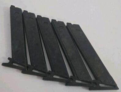 Set of 5 Unmarked .22 LR Magazines, High Slanted, Blued Steel