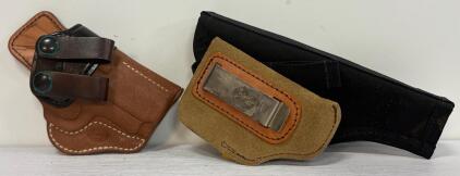 DeSantis Pocket Holster, Whitney Wolverine Nylon Holster, Bianchi Leather IWB Holster - Lot of 3 (Location 12)