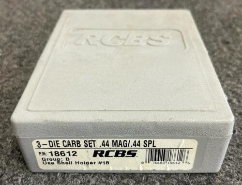 RCBS 3-Die Carbide Set, .44 Magnum/.44 Special, P/N 18612, for Shell Holder #18 with Case