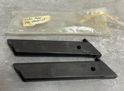 (2) Browning Medalist .22 LR 10-Round Steel Magazines, Belgium, with Original Bag, Set of 2