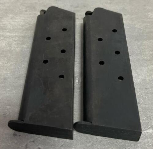 (2) 1911 .45 ACP 7-Round Single-Stack Steel Magazines with Flush Base Plate, Set of 2, Black