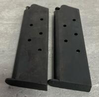 (2) 1911 .45 ACP 7-Round Single-Stack Steel Magazines with Flush Base Plate, Set of 2, Black