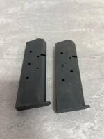 (2) 1911 .45 ACP 7-Round Single-Stack Steel Magazines with Flush Base Plate, Set of 2, Black - 2