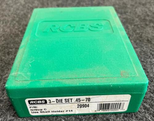 RCBS 3-Die Set .45-70 Government, Includes Shell Holder #14, Model 20904, Original Box