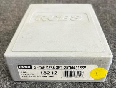 RCBS 3-Die Carbide Set 18212 for .357 Magnum / .38 Special with Case and Accessories