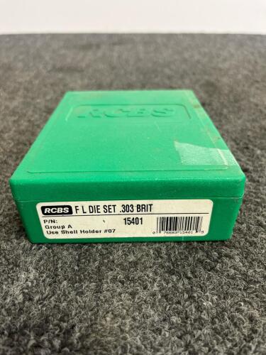 RCBS .303 British Full Length Reloading Die Set - Model 15401, Shell Holder #07, Steel Construction