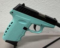 SCCY CPX-2 9mm Semi-Automatic Pistol, Turquoise Frame, 3.1" Barrel, 10+1 Capacity, SN 883705 - 3