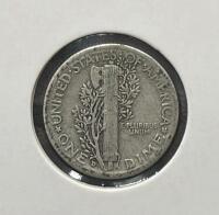 1943-D & 1944 Mercury Dimes, 90% Silver, Circulated, Winged Liberty Head, 2-Coin Lot - 3