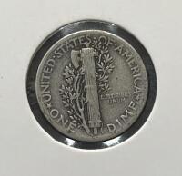 1943-D & 1944 Mercury Dimes, 90% Silver, Circulated, Winged Liberty Head, 2-Coin Lot - 5