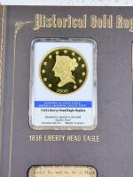 American Mint Historical Gold Eagle Replicas Vol. II, 24K Gold Layered, 4-Coin Set w/COA - 5