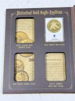 American Mint Historical Gold Eagle Replicas Vol. II, 24K Gold Layered, 4-Coin Set w/COA - 8