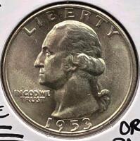 1953-D MS68 RARE Original Patina Gem Silver .25C - 2