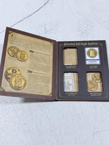American Mint Historical Gold Eagle Replicas Archival Collection Volume 1 &ndash; 24k Gold Layered Proof Set