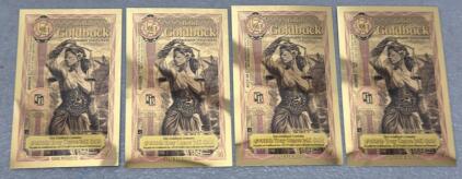 (4) Idaho 2026 Goldback 1/4 Notes, 1/4000 oz 24K Gold, Lady Justice Design, Serial AH60030