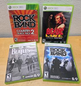 Xbox 360 Rock Band Game Collection: Beatles, AC/DC Live, Country Track Pack 2, NTSC, Harmonix
