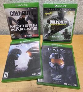 Lot of 4 Xbox One Games: Halo MCC, Halo 5, COD Infinite Warfare, COD Modern Warfare