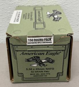 American Eagle 5.56x45mm NATO 62-Grain FMJ 150-Round Box